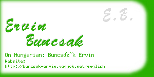 ervin buncsak business card